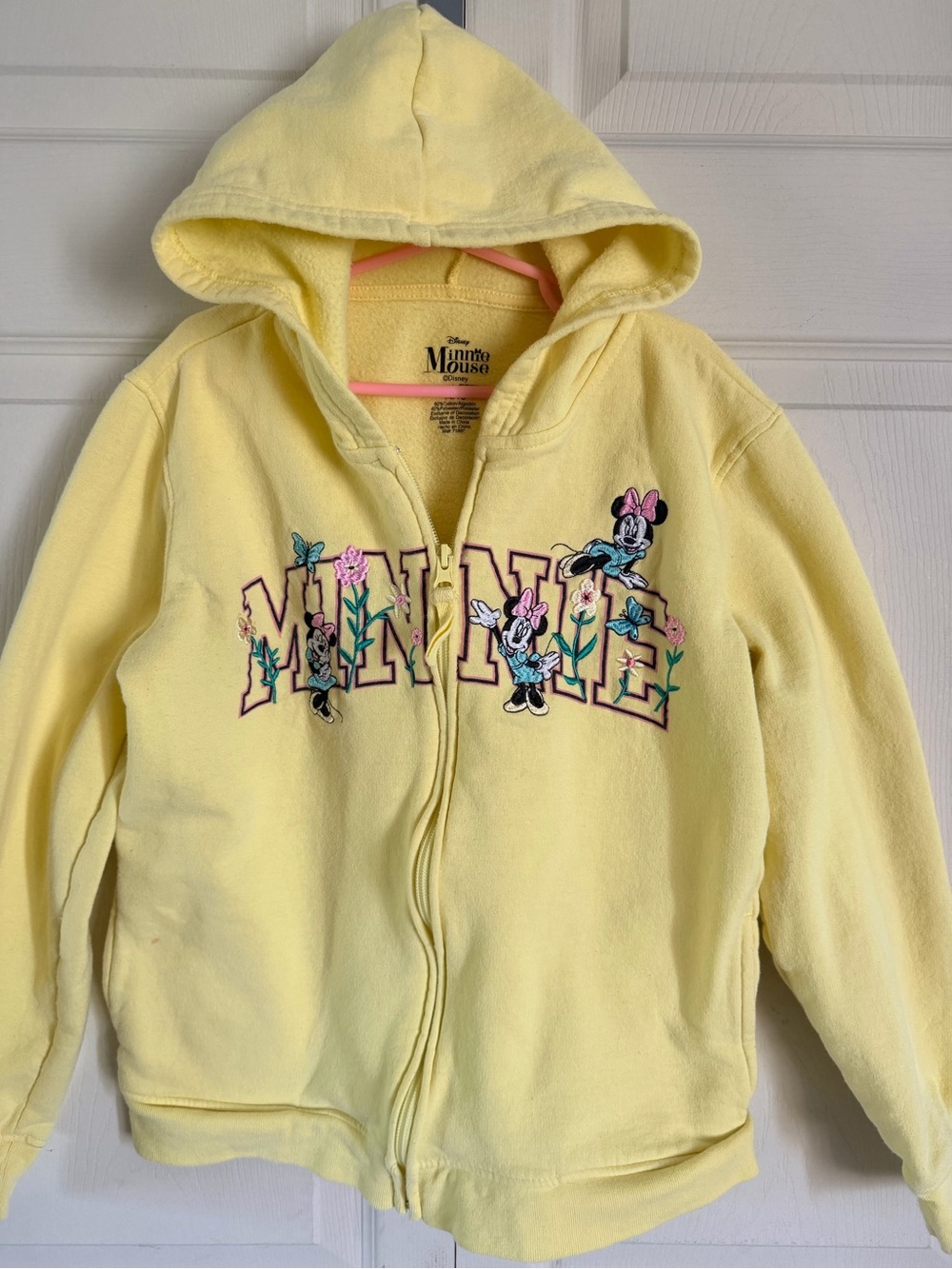 Disney Minnie Mouse Yellow Hoodie Size 14/16